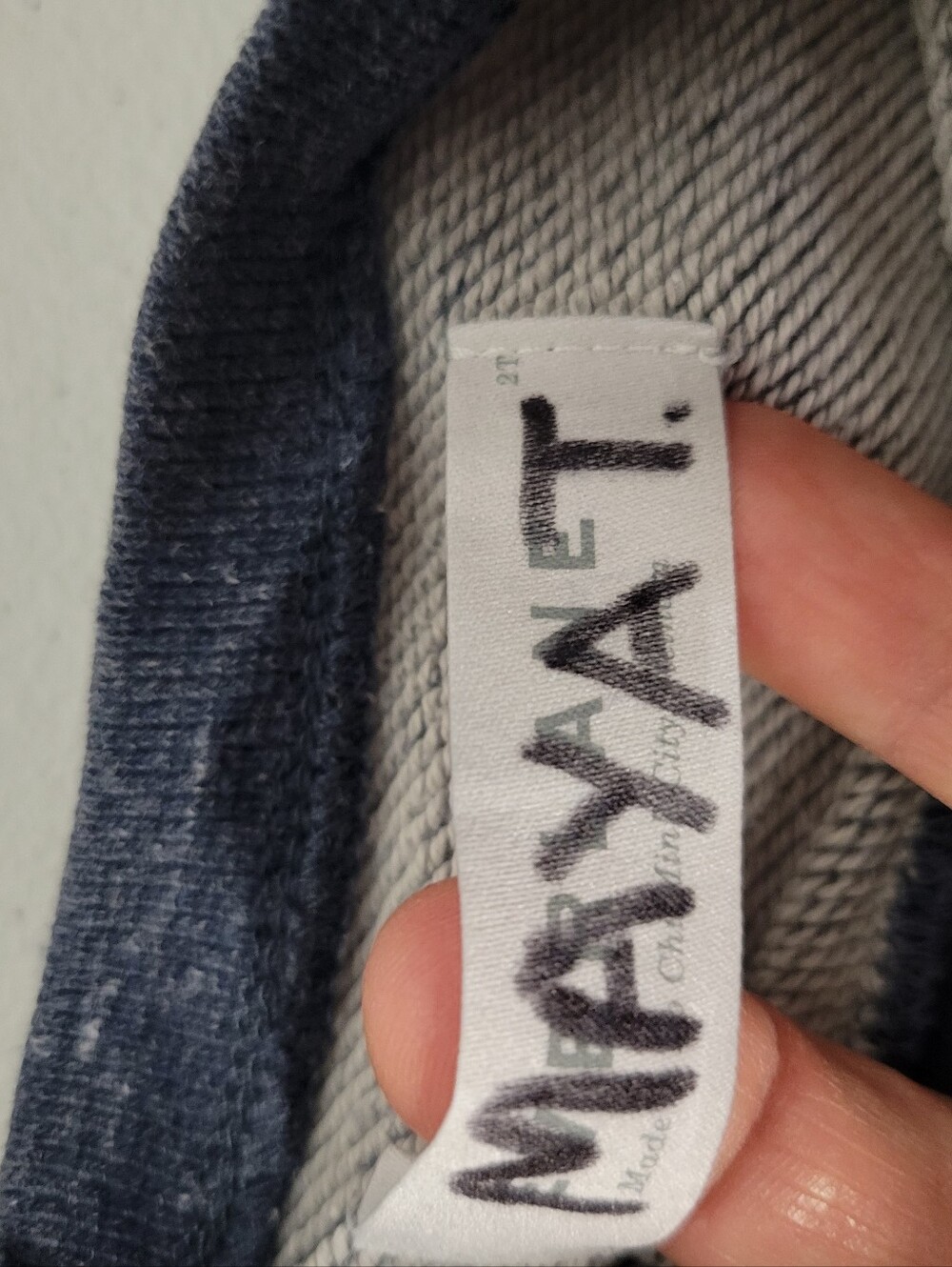 Everlane Baby Toddler 2T Crewneck Hoodie Sweatshirt Heathered Blue 100% Cotton - Picture 4 of 5